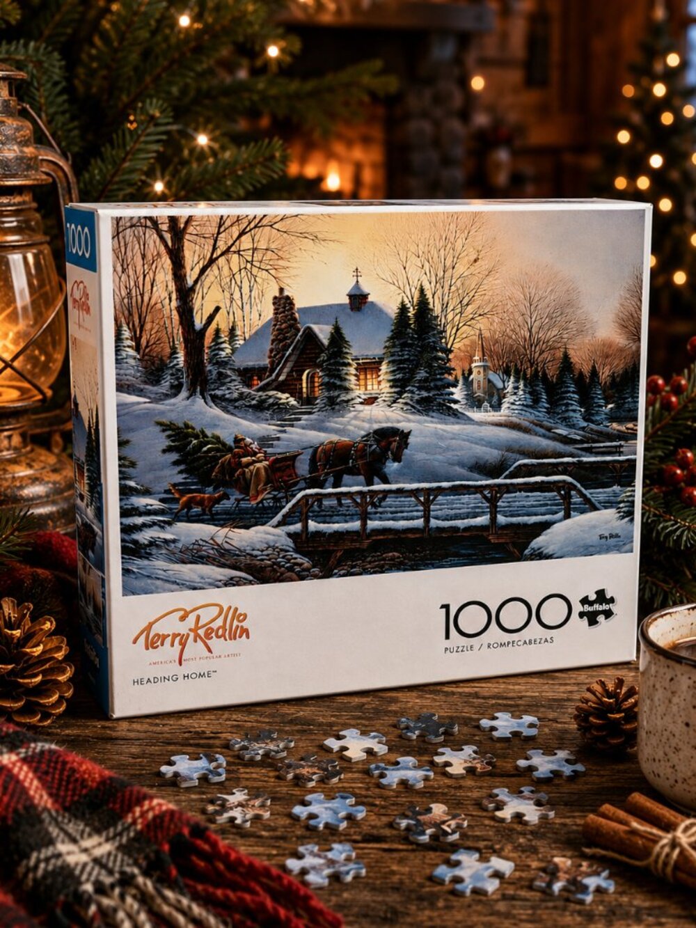 Buffalo Terry Redlin Heading Home 1000 Piece Jigsaw Puzzle Winter Christmas